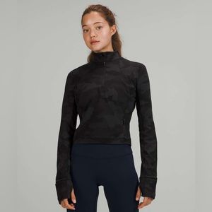 NWT Lululemon Its Rulu Run Cropped Half-Zip Heritage 365 Camo Deep Coal Multi